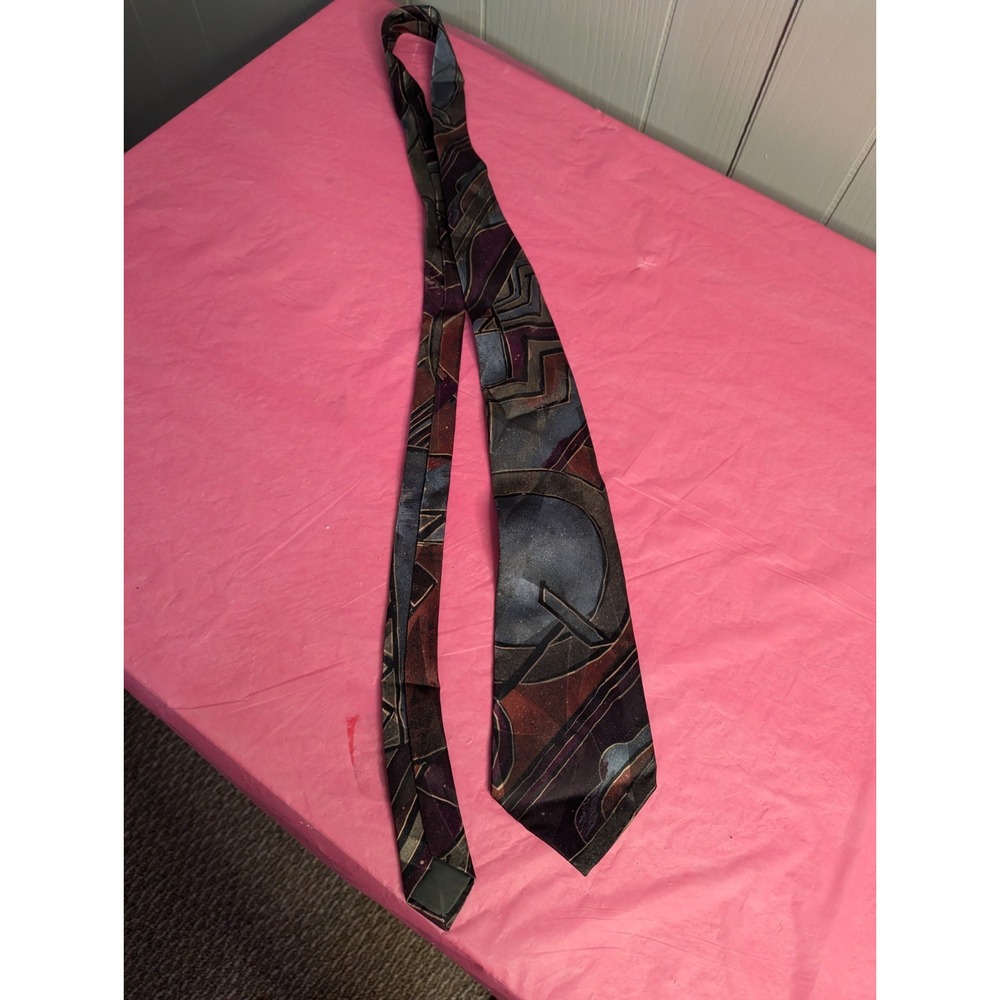 Vintage Philippe Longet Paris New York multicolor mens necktie